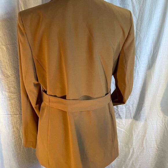 New.Calvin Klein blazer size 12 with belt beige tan camel colour - Picture 2 of 11